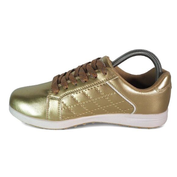 Etonic G-SOK 3.0 Spikeless Golf Shoes "Metallic Gold" LG300GD Women's 7.5M - Picture 6 of 11